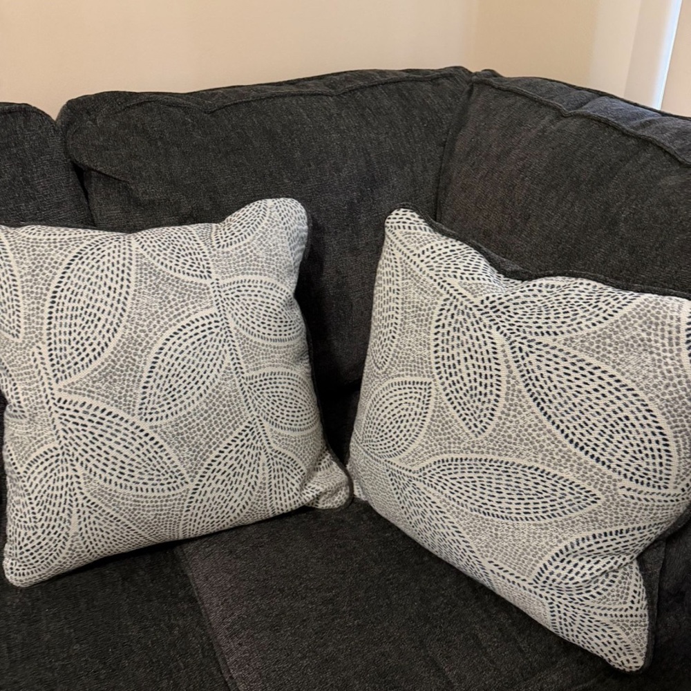 Elegant Gray and White Throw Pillows